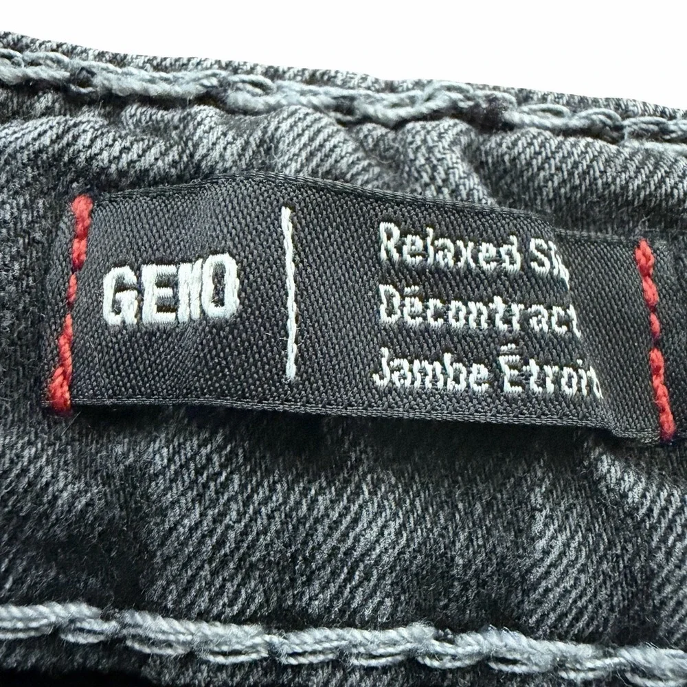 True Religion Geno W Flap Super T Jeans Mens 30x32 Black Straight Leg Distressed